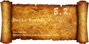 Beitz Kornél névjegykártya